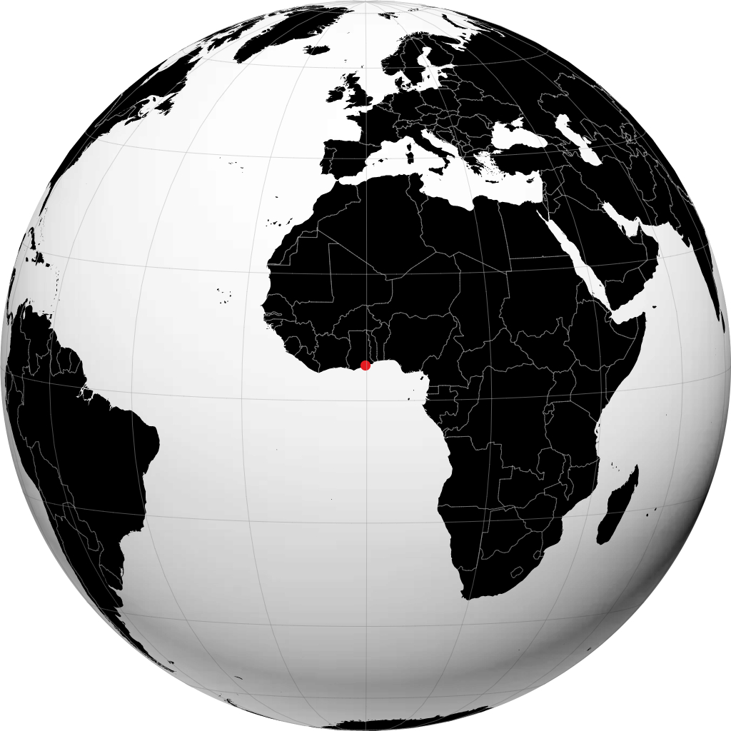 Accra på globusen