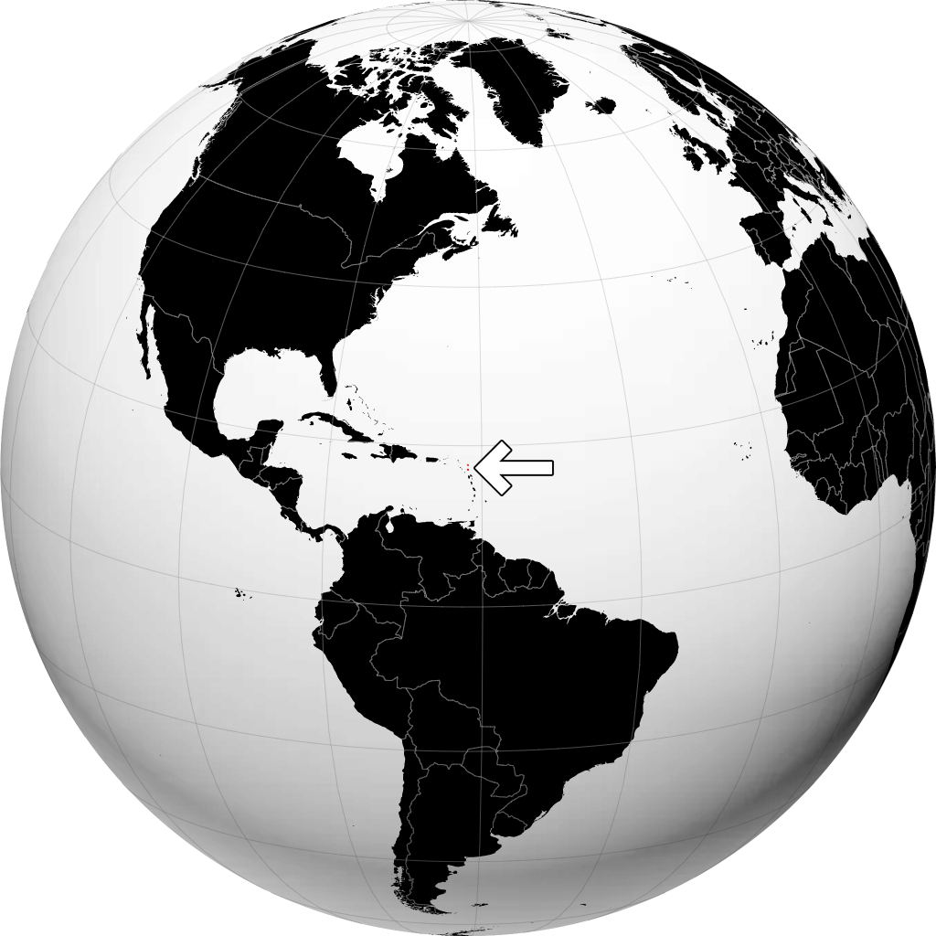 Antigua og Barbuda på globusen