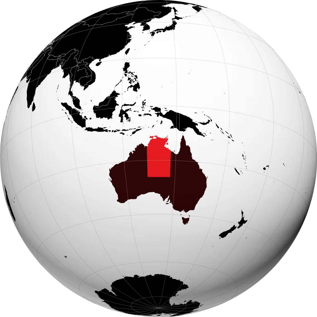 Northern Territory på globusen