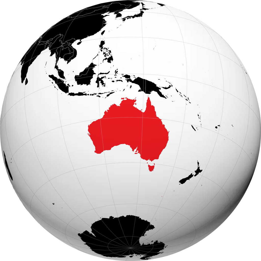 Australia på globusen