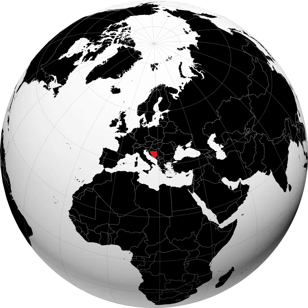Bosnia og Hercegovina på globusen