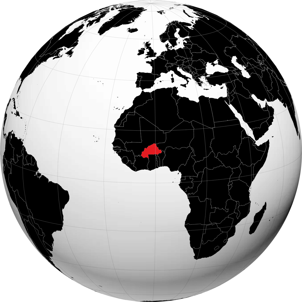 Burkina Faso på globusen