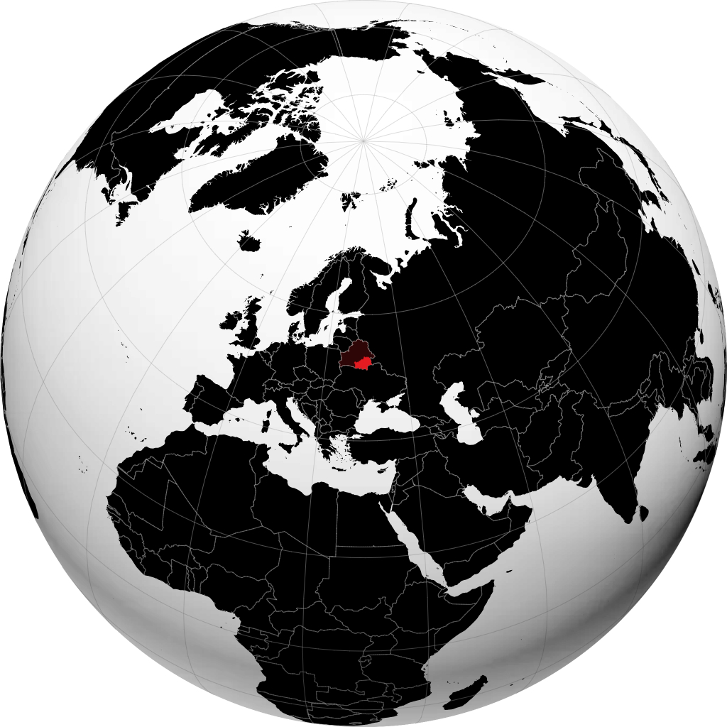 Gomel-regionen på globusen