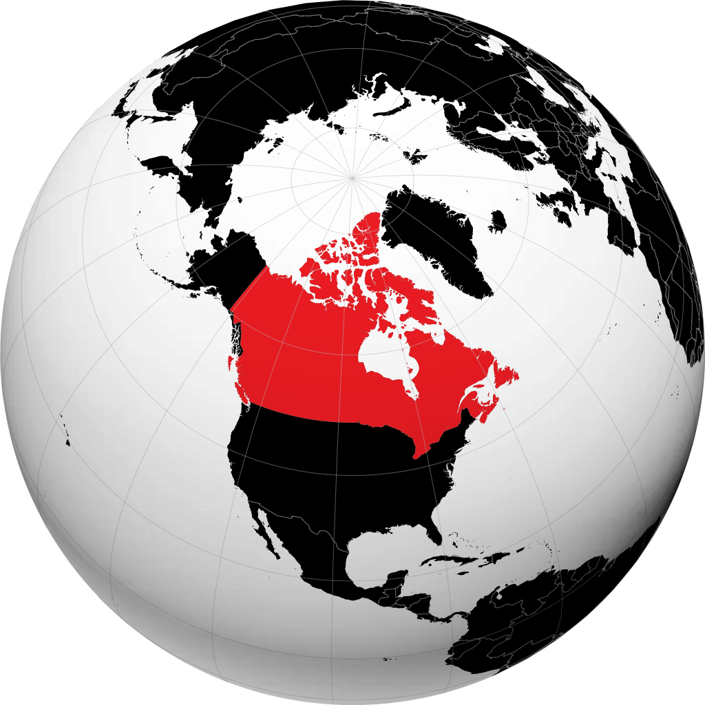 Canada på globusen