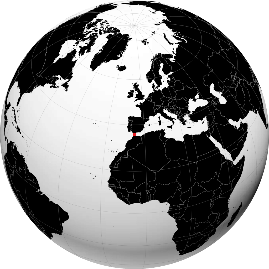 Ceuta på globusen