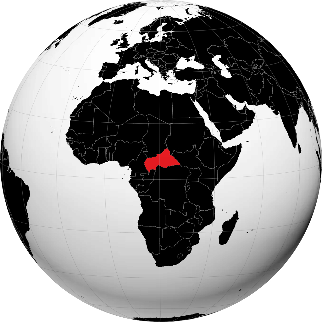 Den sentralafrikanske republikk på globusen