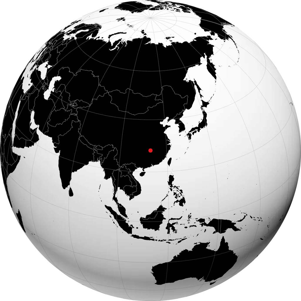 Changsha på globusen