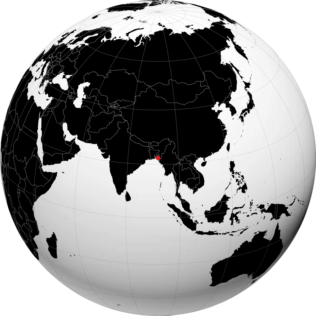 Chittagong på globusen