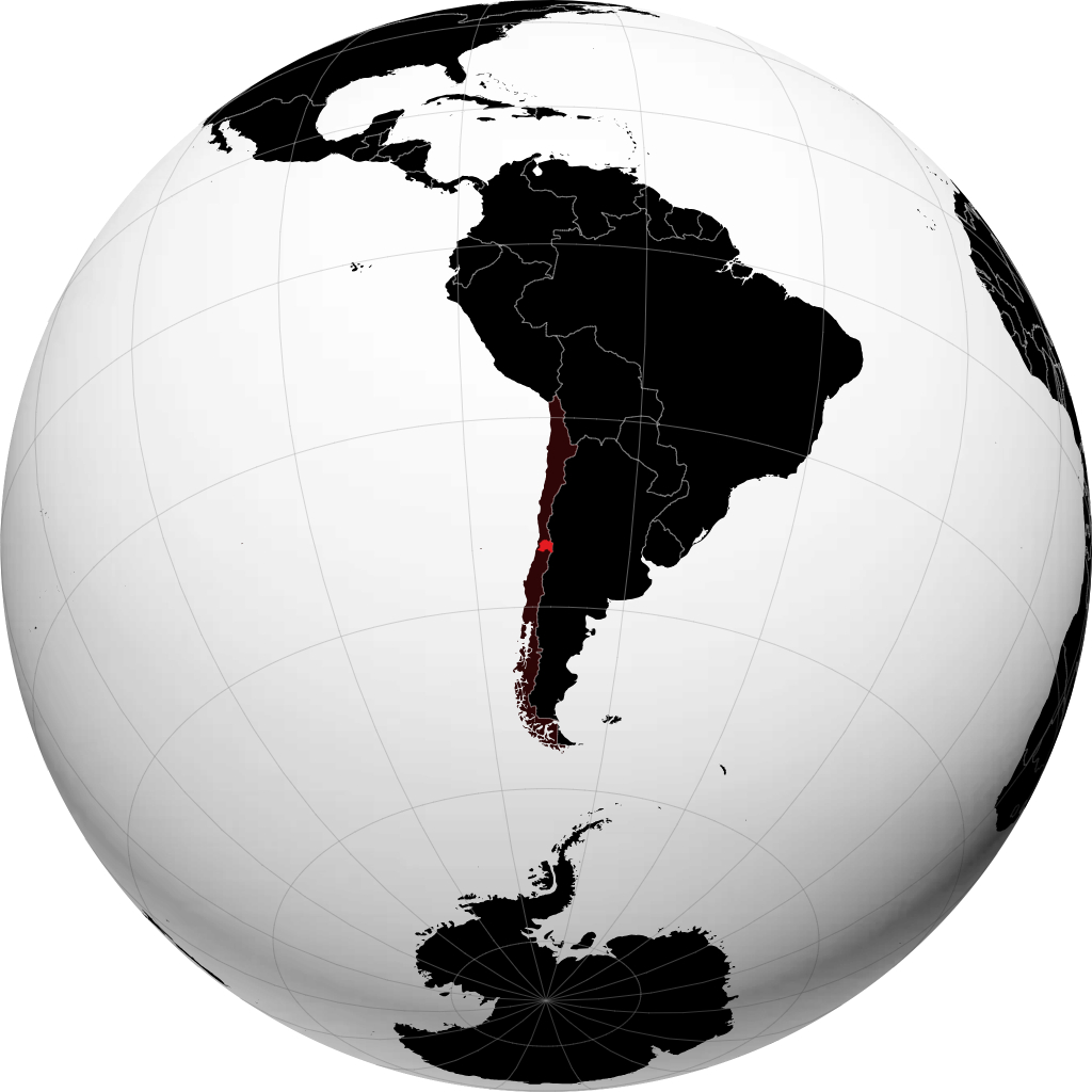 Santiago Metropolitan-regionen på globusen
