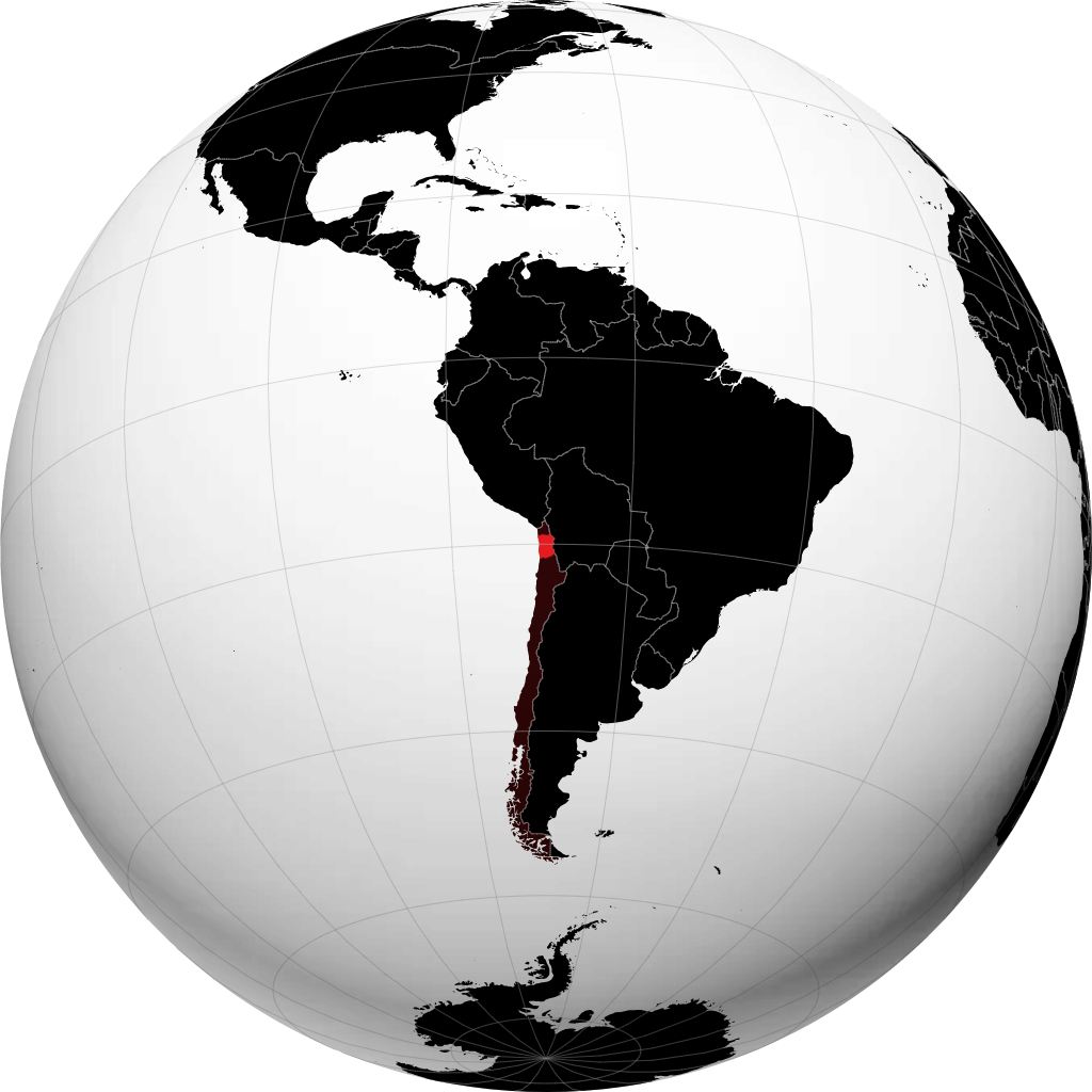 Tarapacá-regionen på globusen