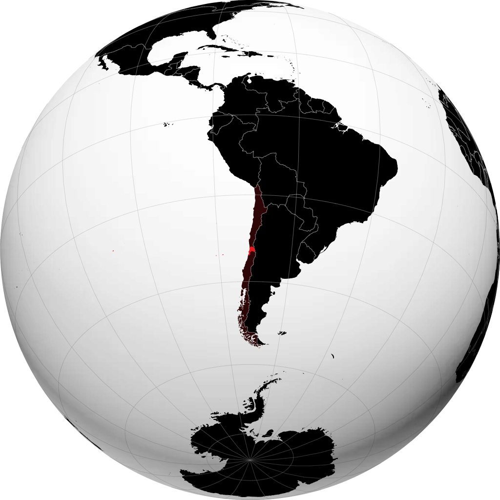 Valparaíso-regionen på globusen