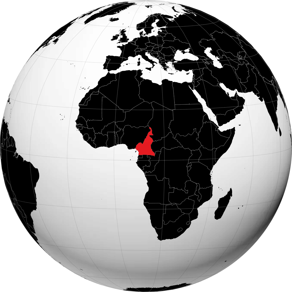 Kamerun på globusen