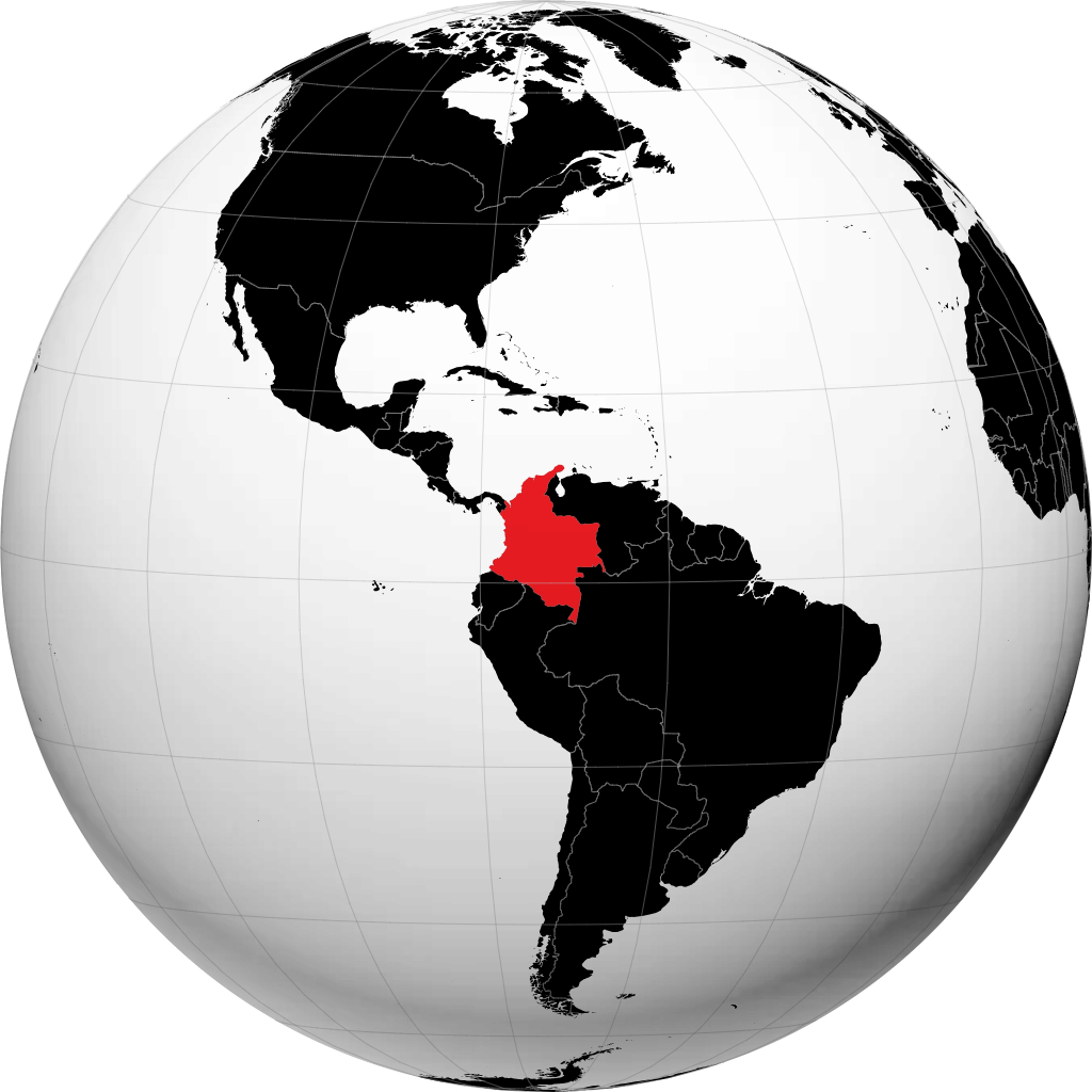 Colombia på globusen