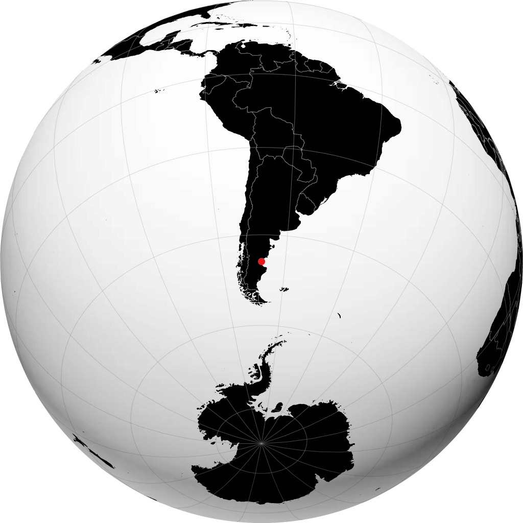 Comodoro Rivadavia på globusen