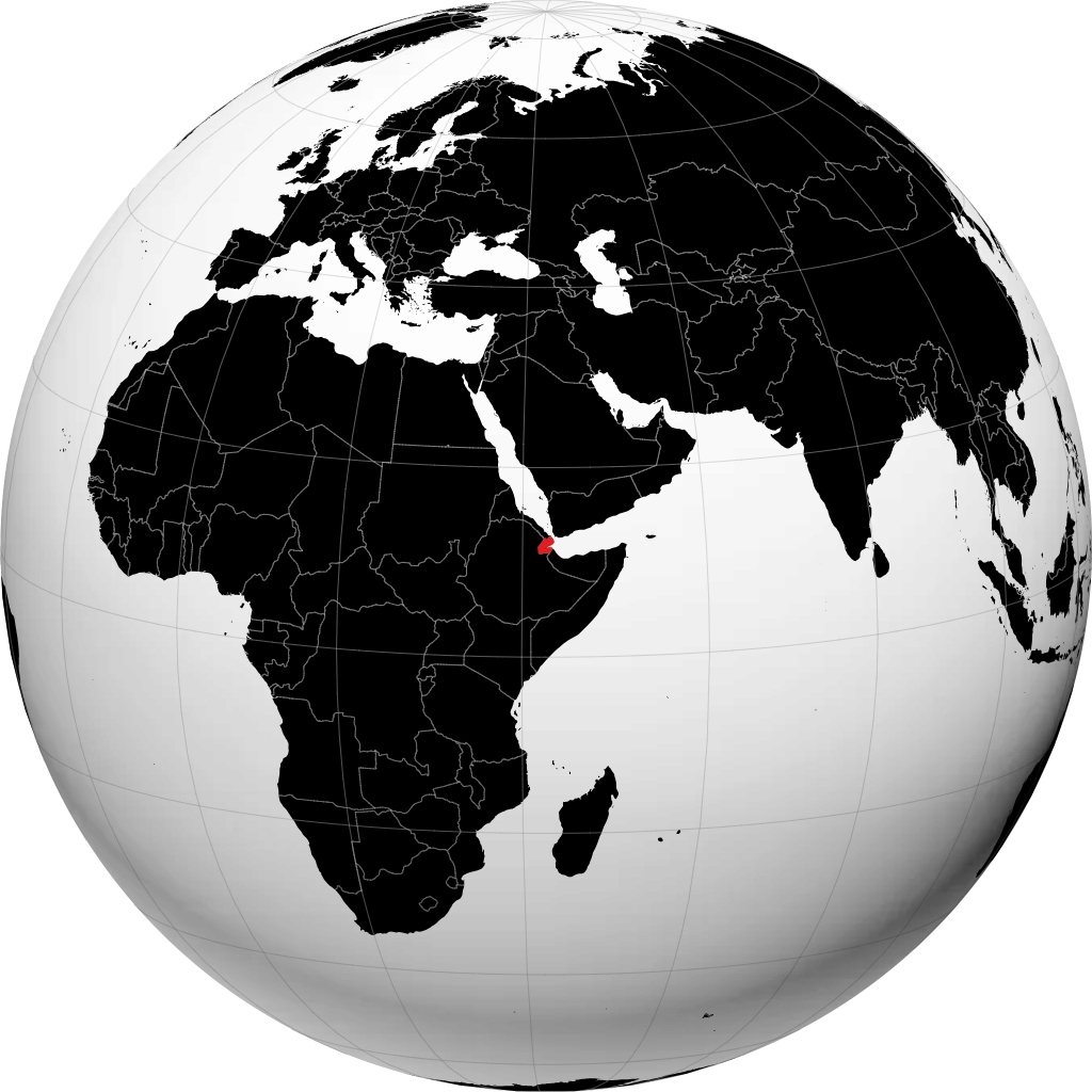 Djibouti på globusen