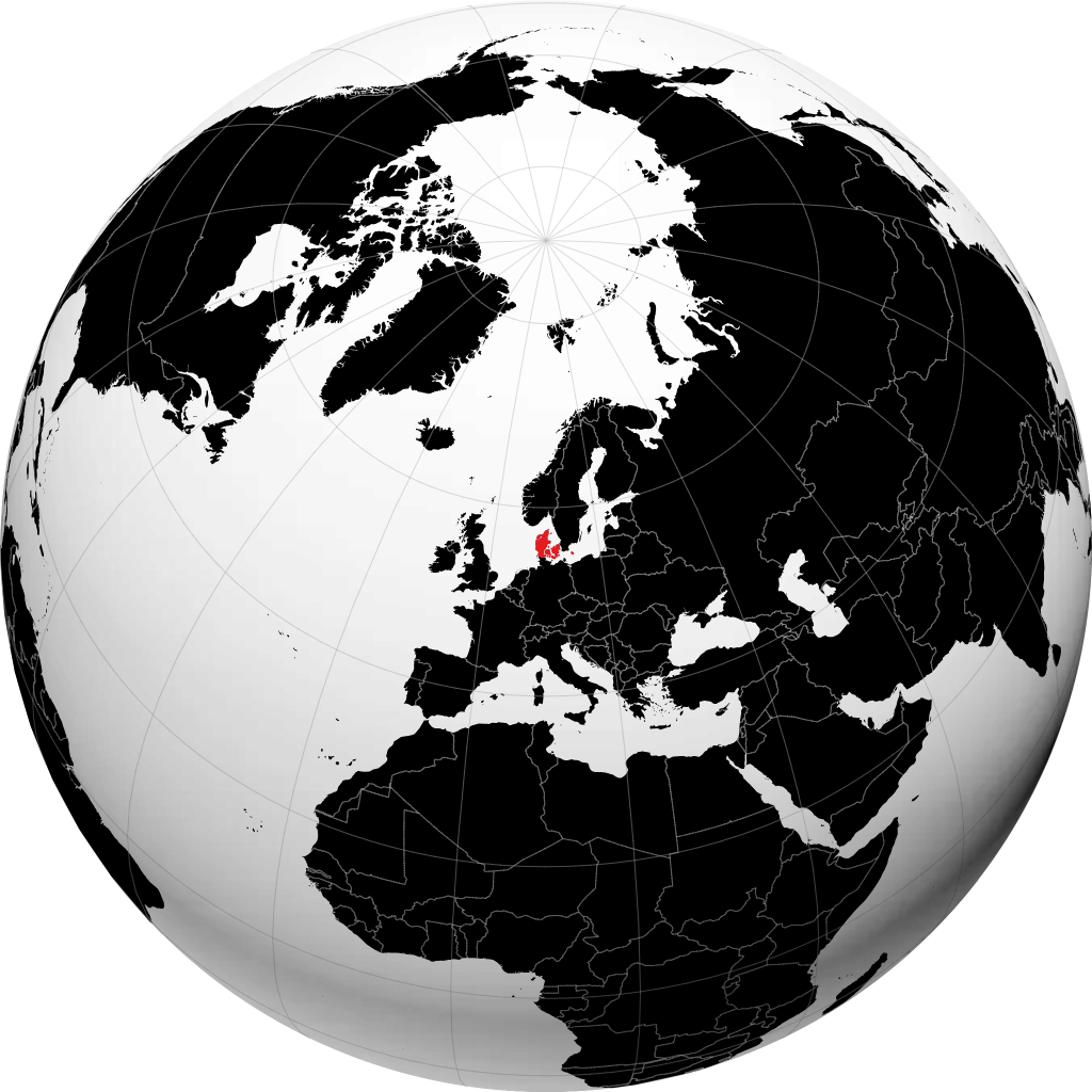 Danmark på globusen