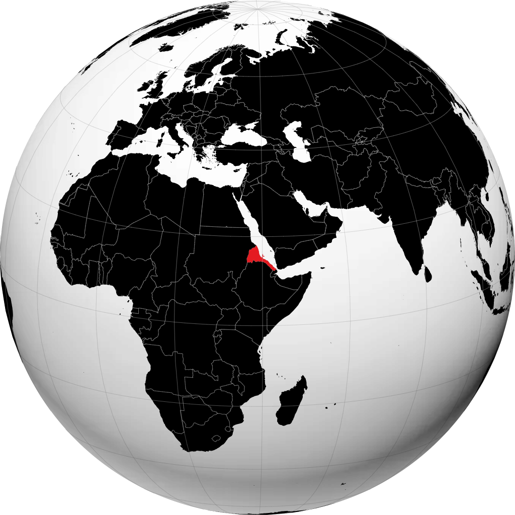 Eritrea på globusen