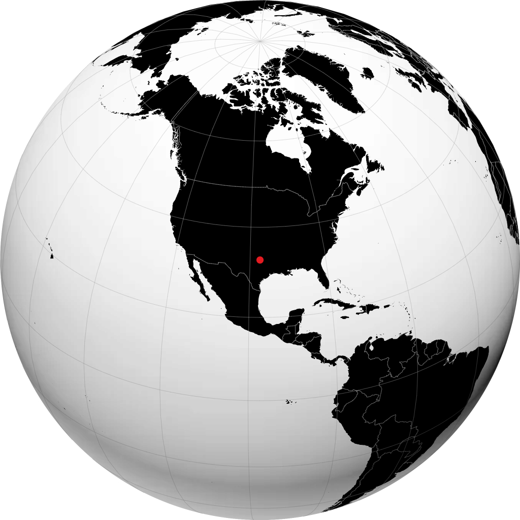 Fort Worth på globusen