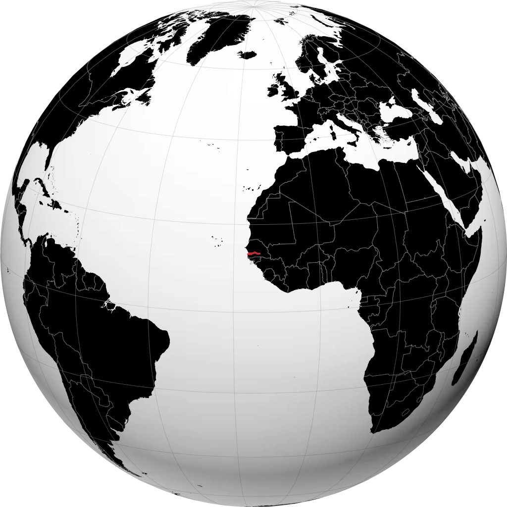 Gambia på globusen