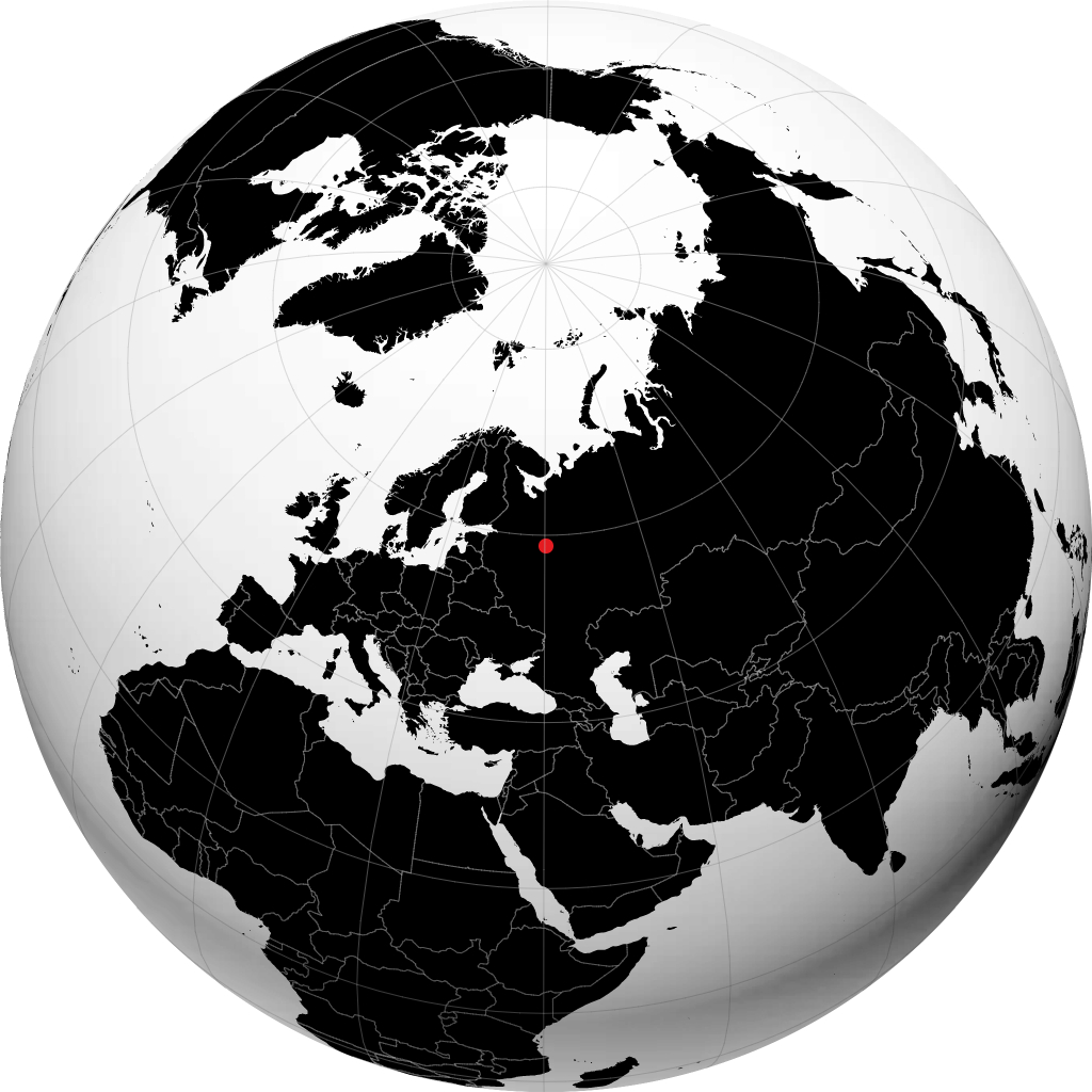 Gryazovets på globusen
