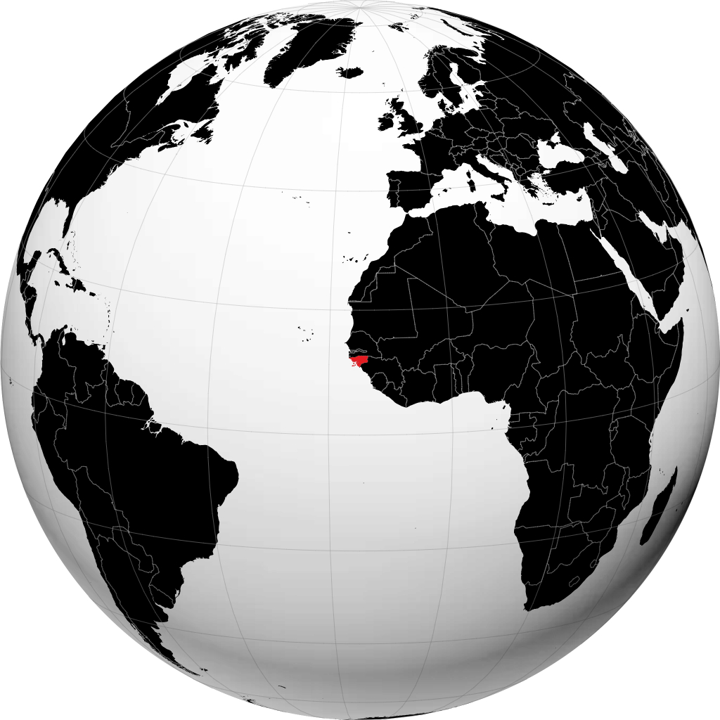 Guinea-Bissau på globusen