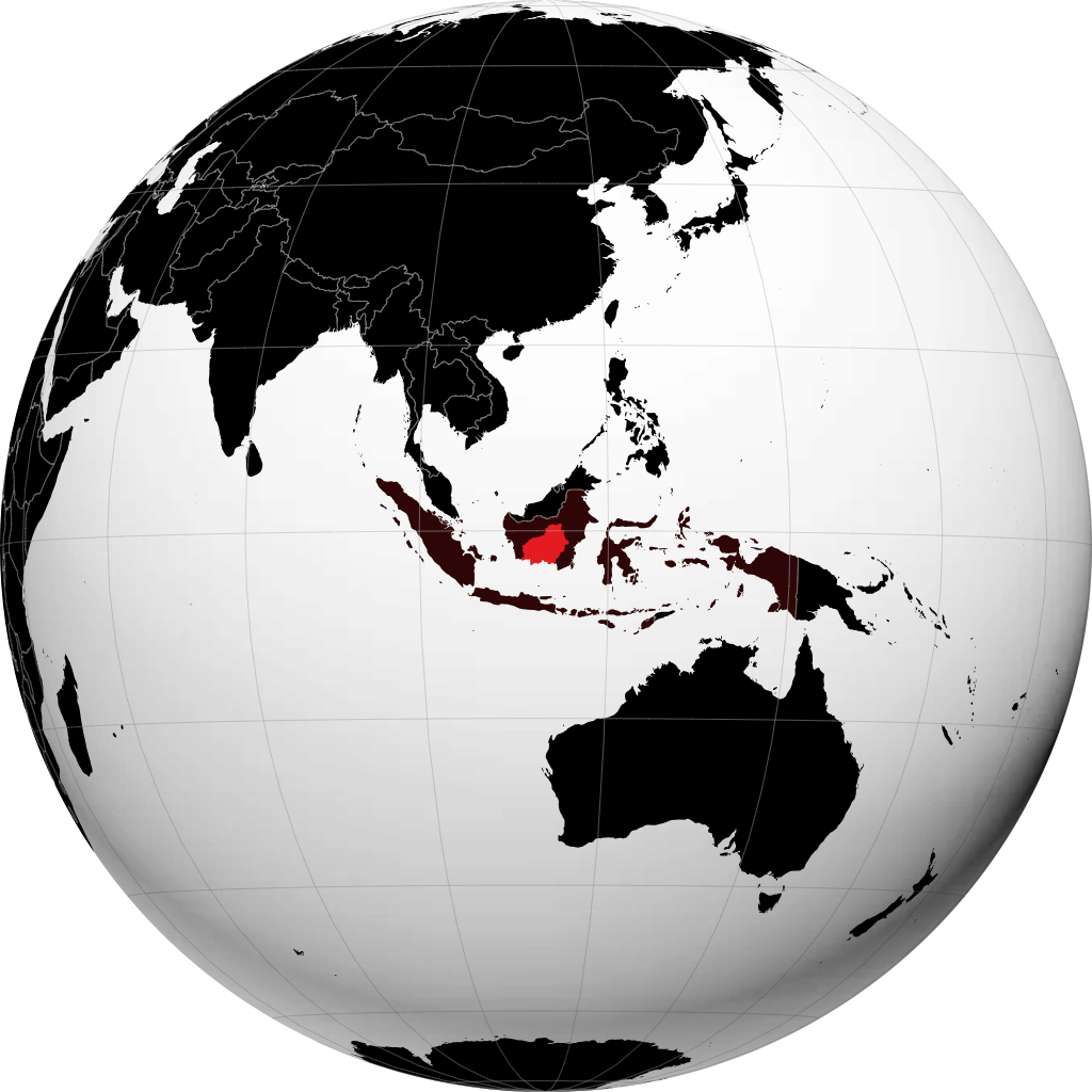 Sentral-Kalimantan-provinsen på globusen