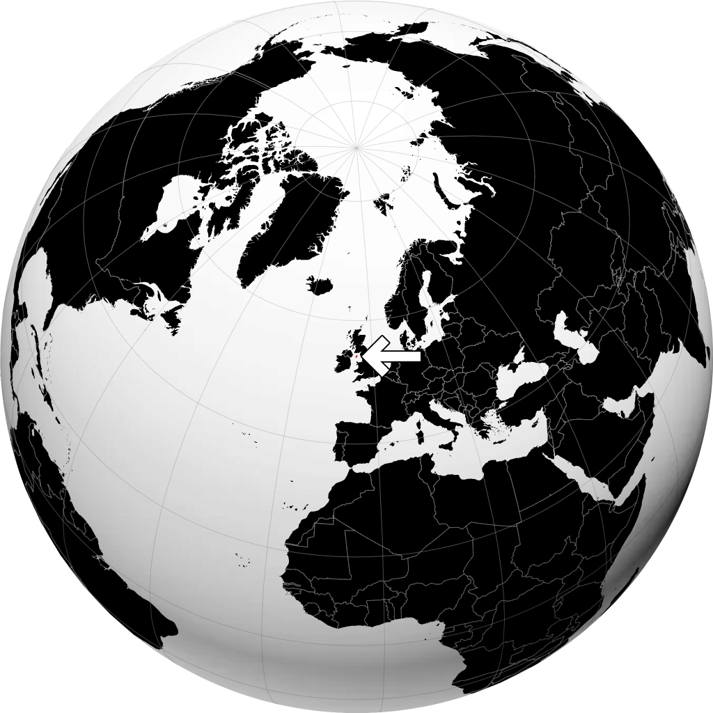 Isle of Man på globusen