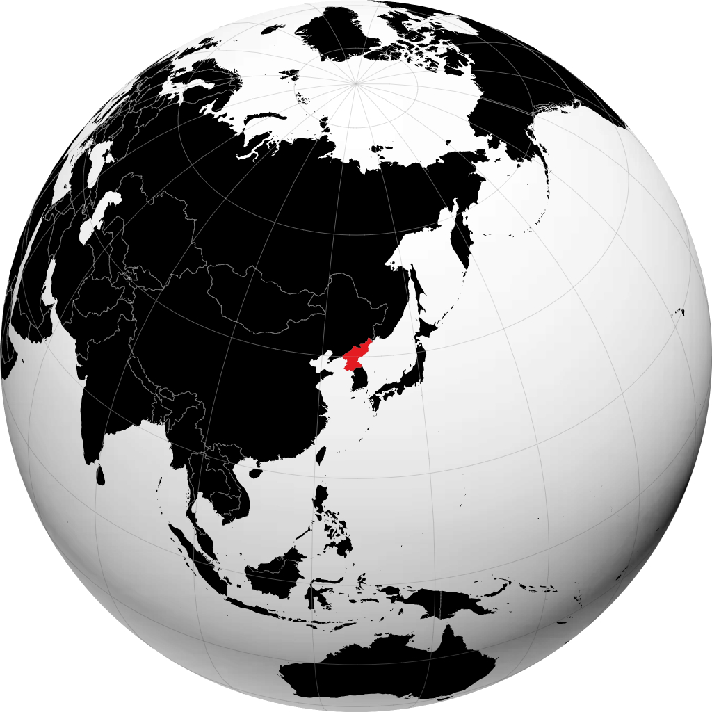 Nord-Korea på globusen