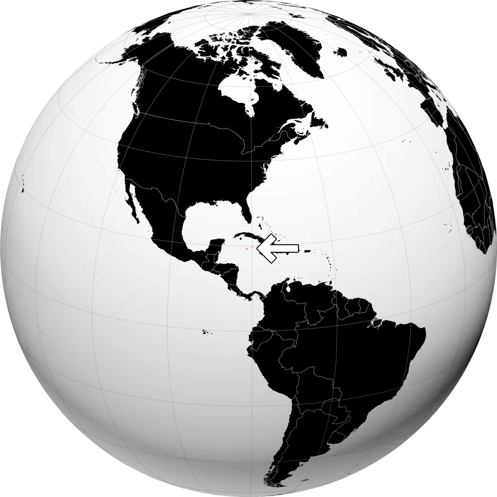 Caymanøyene på globusen
