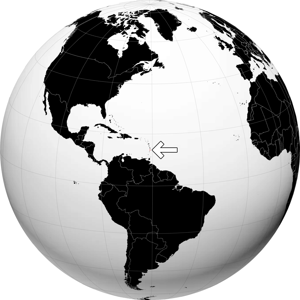 Saint Lucia på globusen