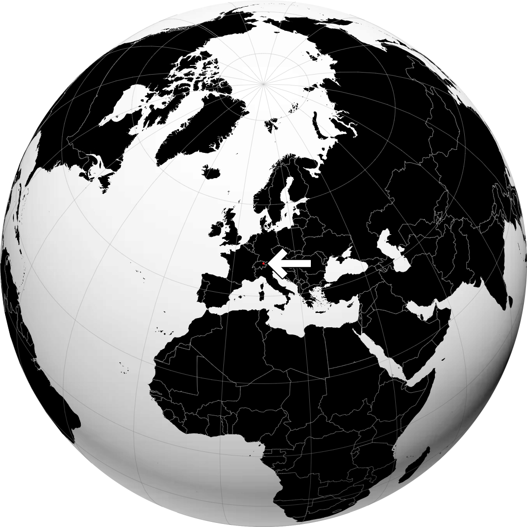 Liechtenstein på globusen