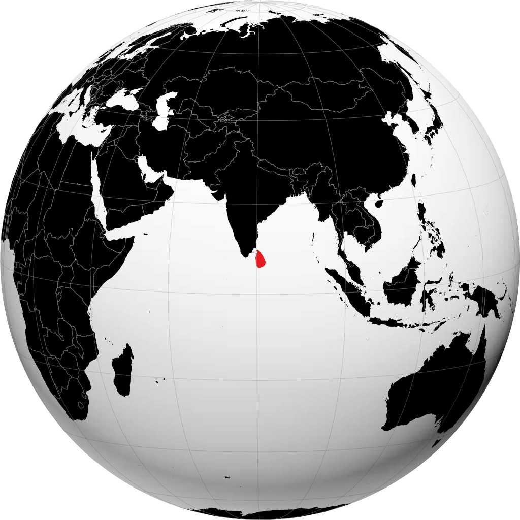 Sri Lanka på globusen