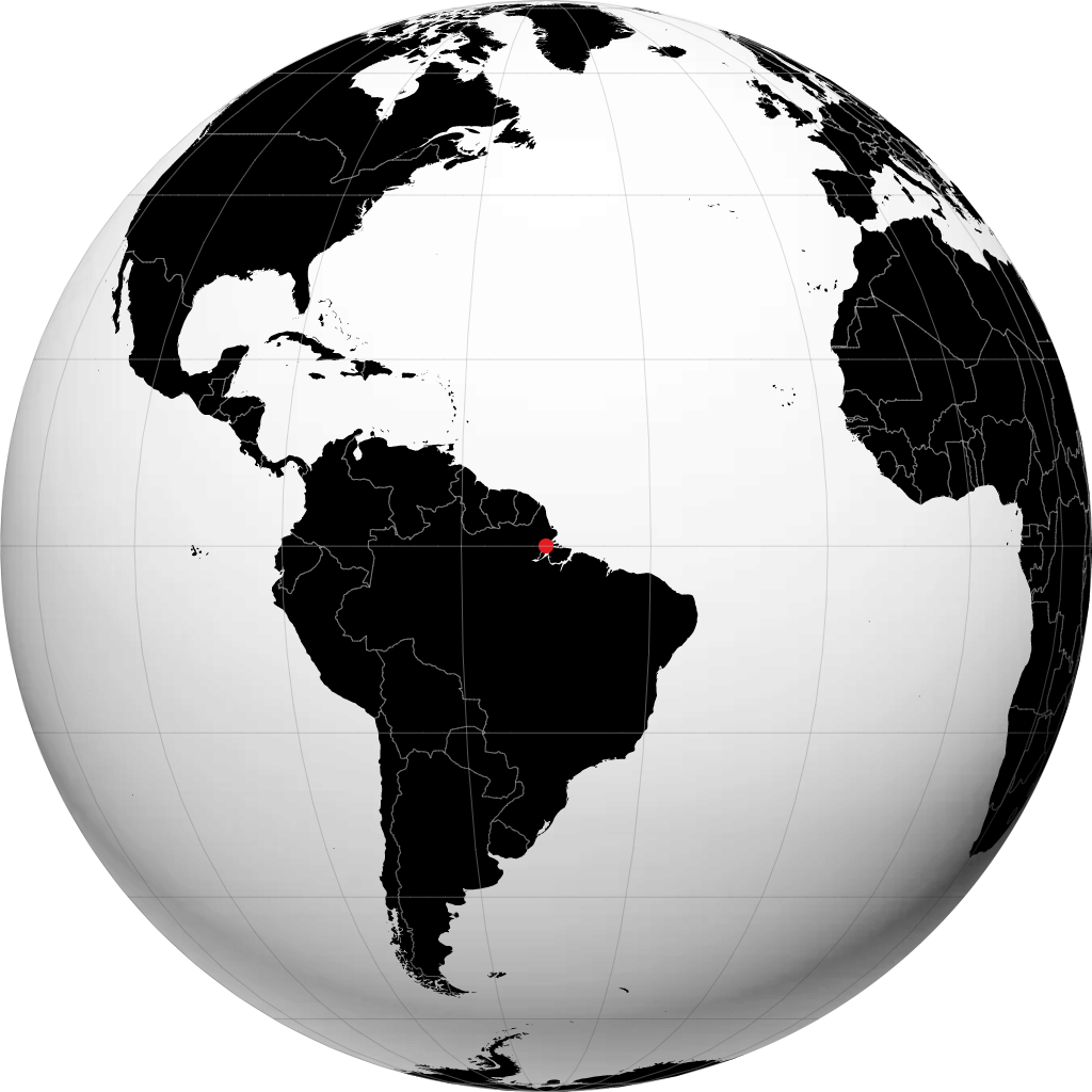 Macapá på globusen