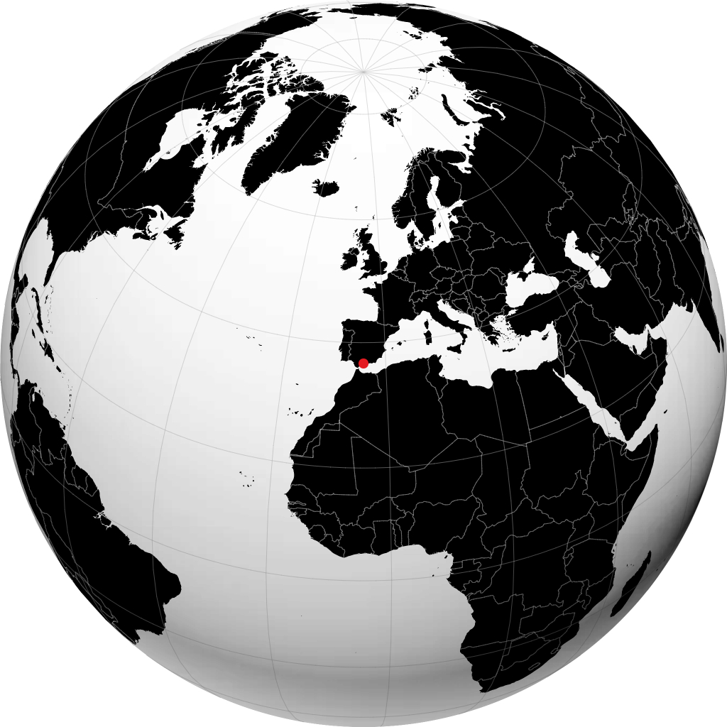 Málaga på globusen