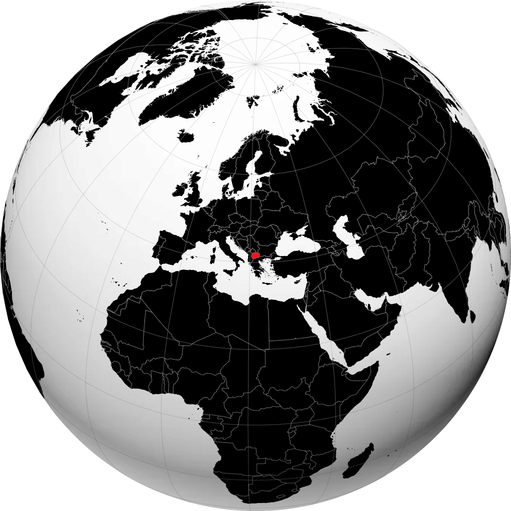 Nord-Makedonia på globusen