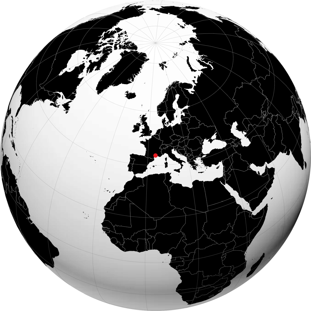 Montpellier på globusen