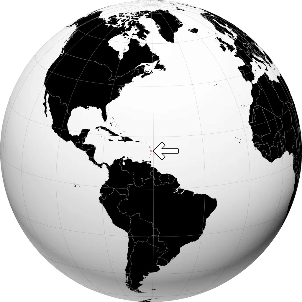 Martinique på globusen