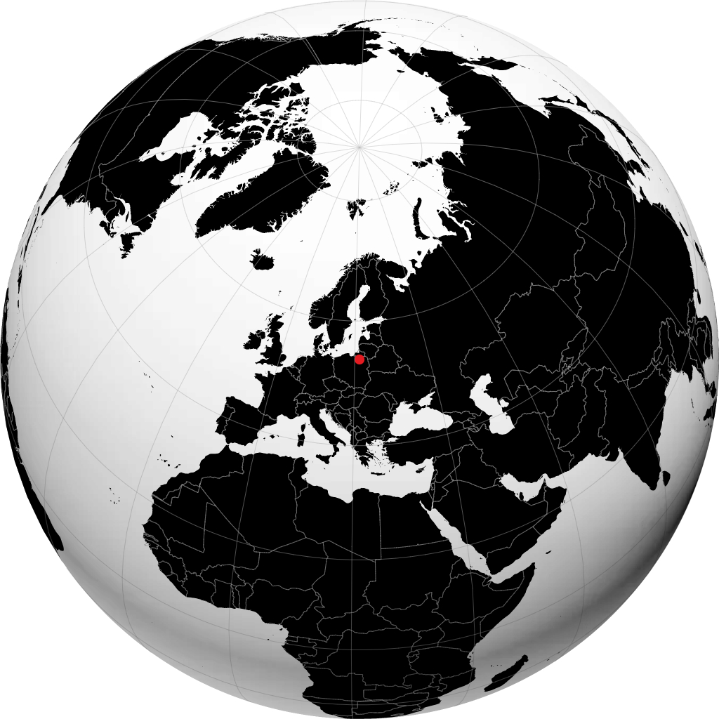 Mragowo på globusen