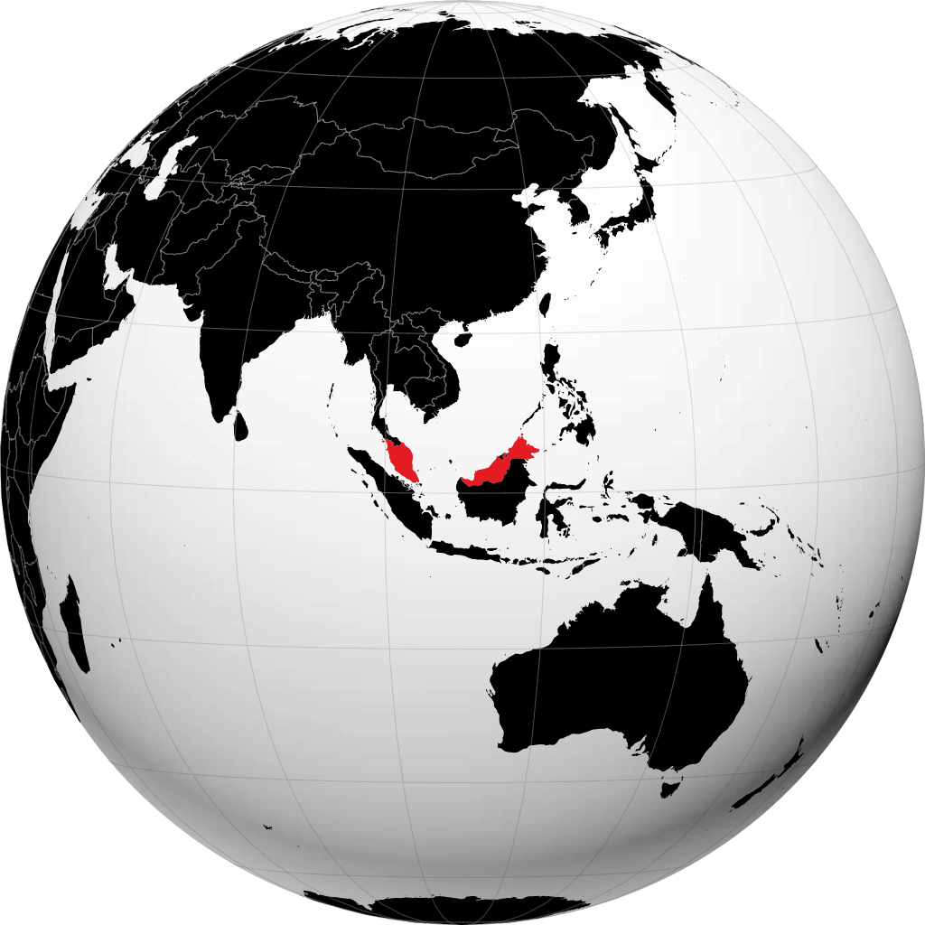 Malaysia på globusen