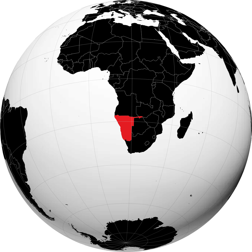 Namibia på globusen