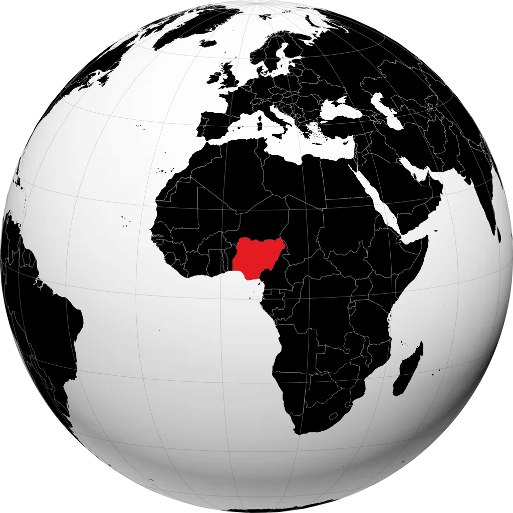 Nigeria på globusen