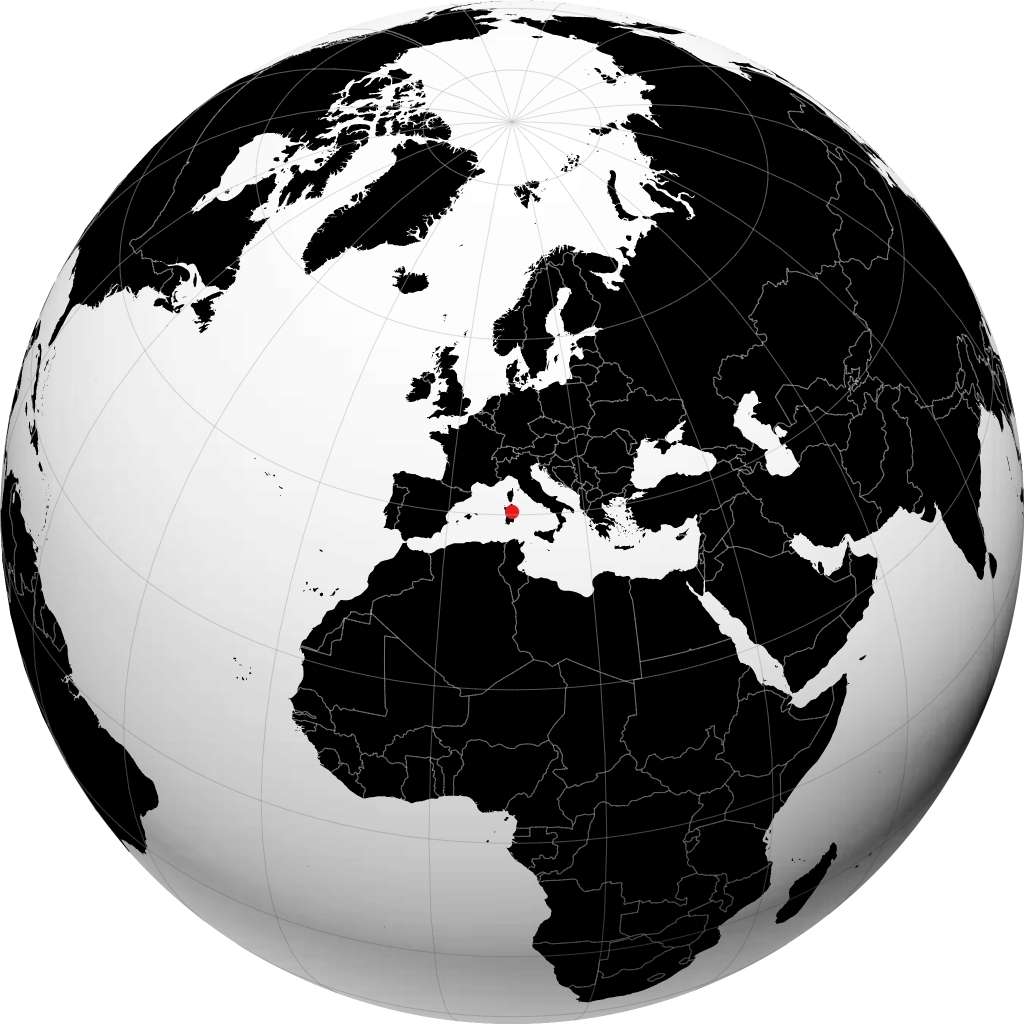 Nuoro på globusen