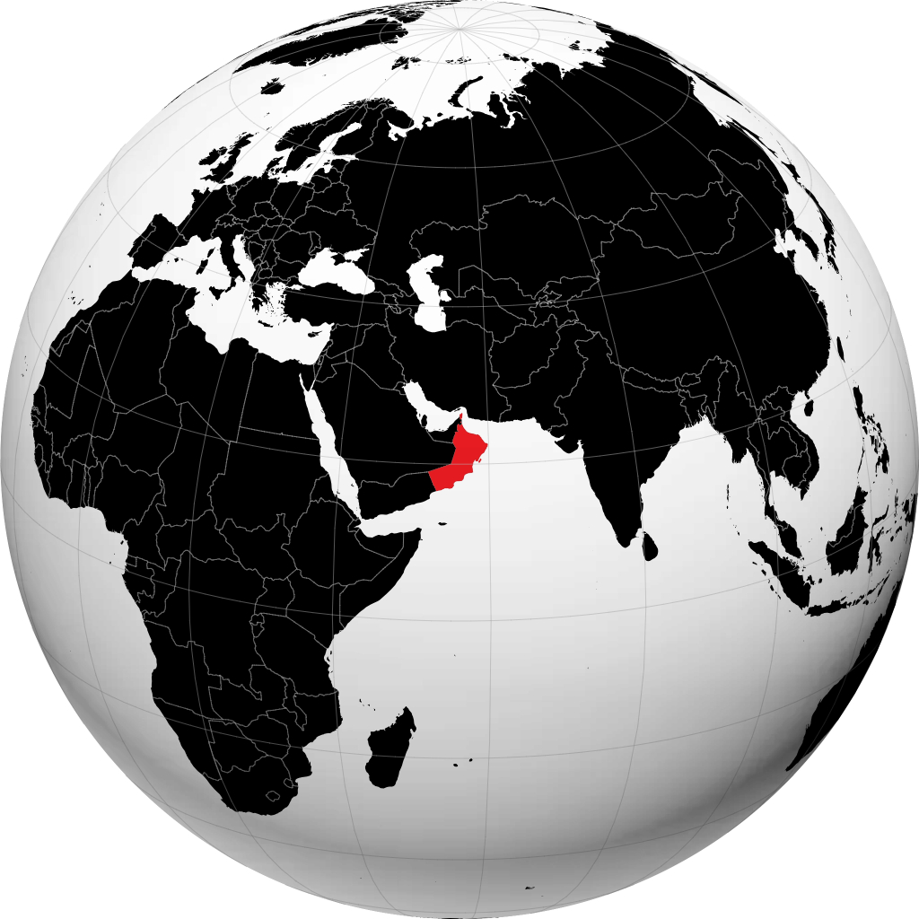Oman på globusen