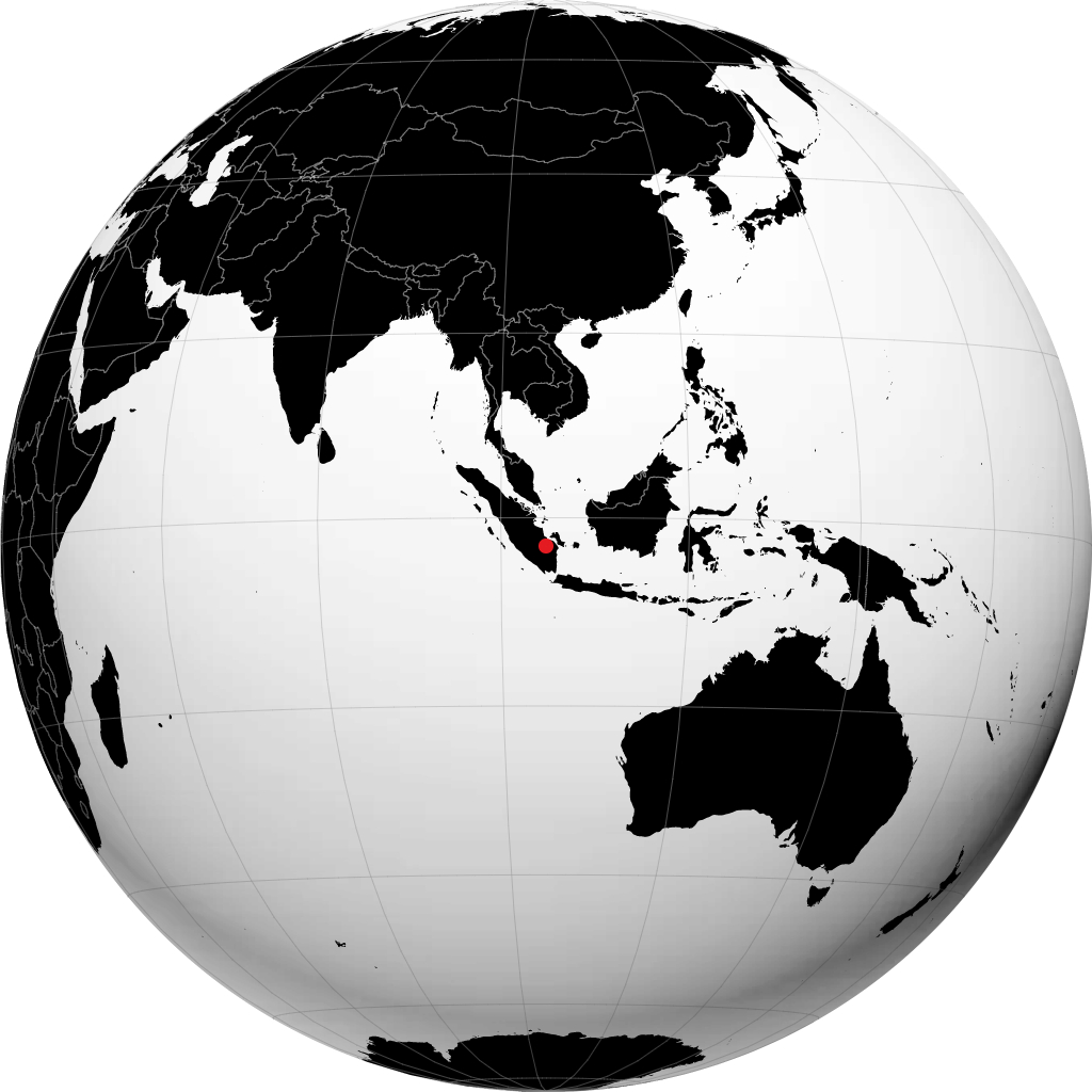 Palembang på globusen