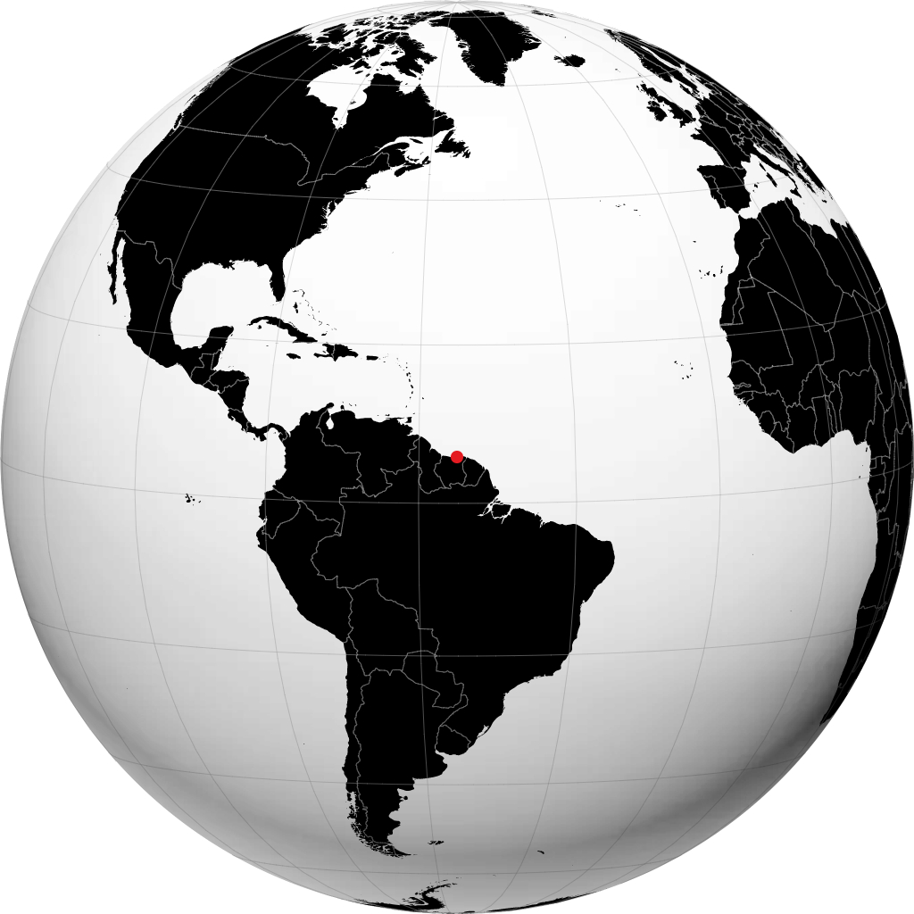Paramaribo på globusen