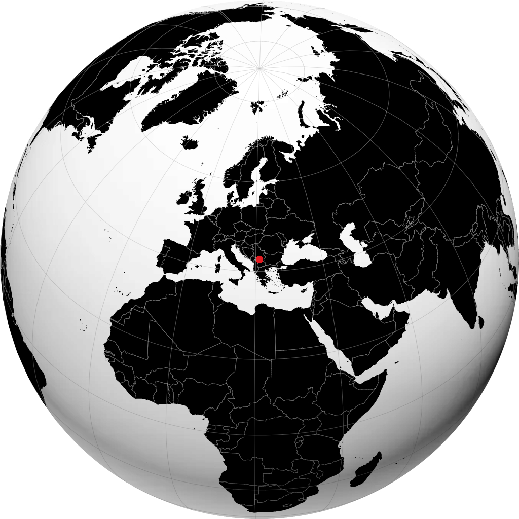 Pristina på globusen