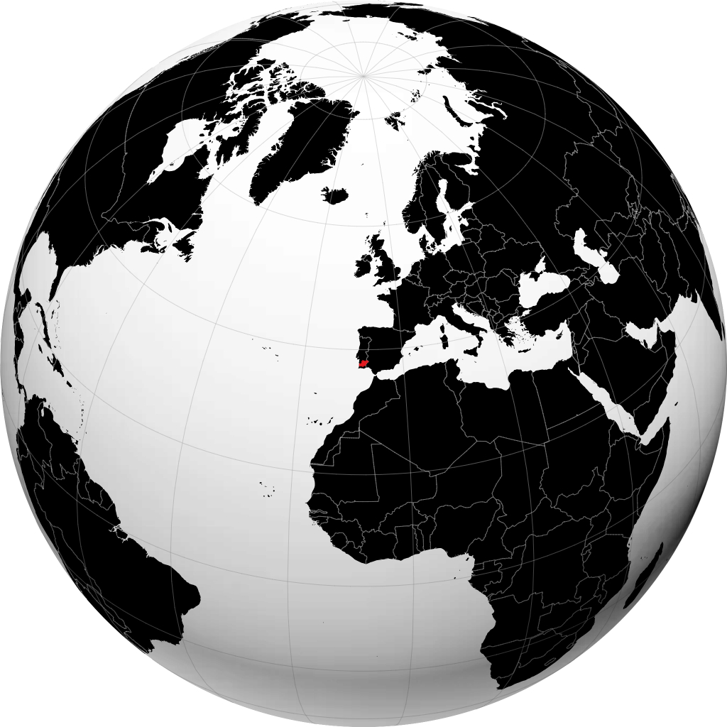 Beja distrikt på globusen