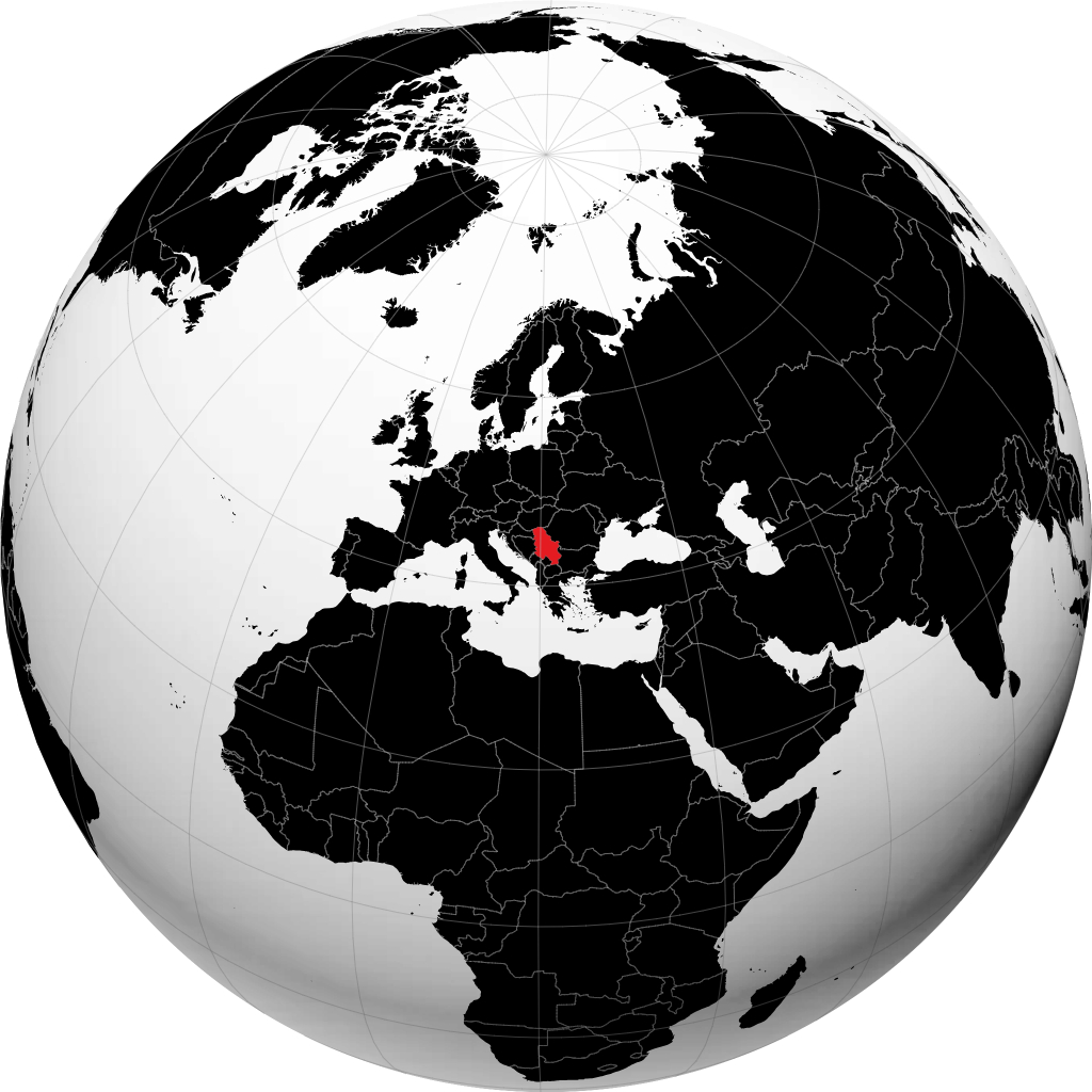 Serbia på globusen