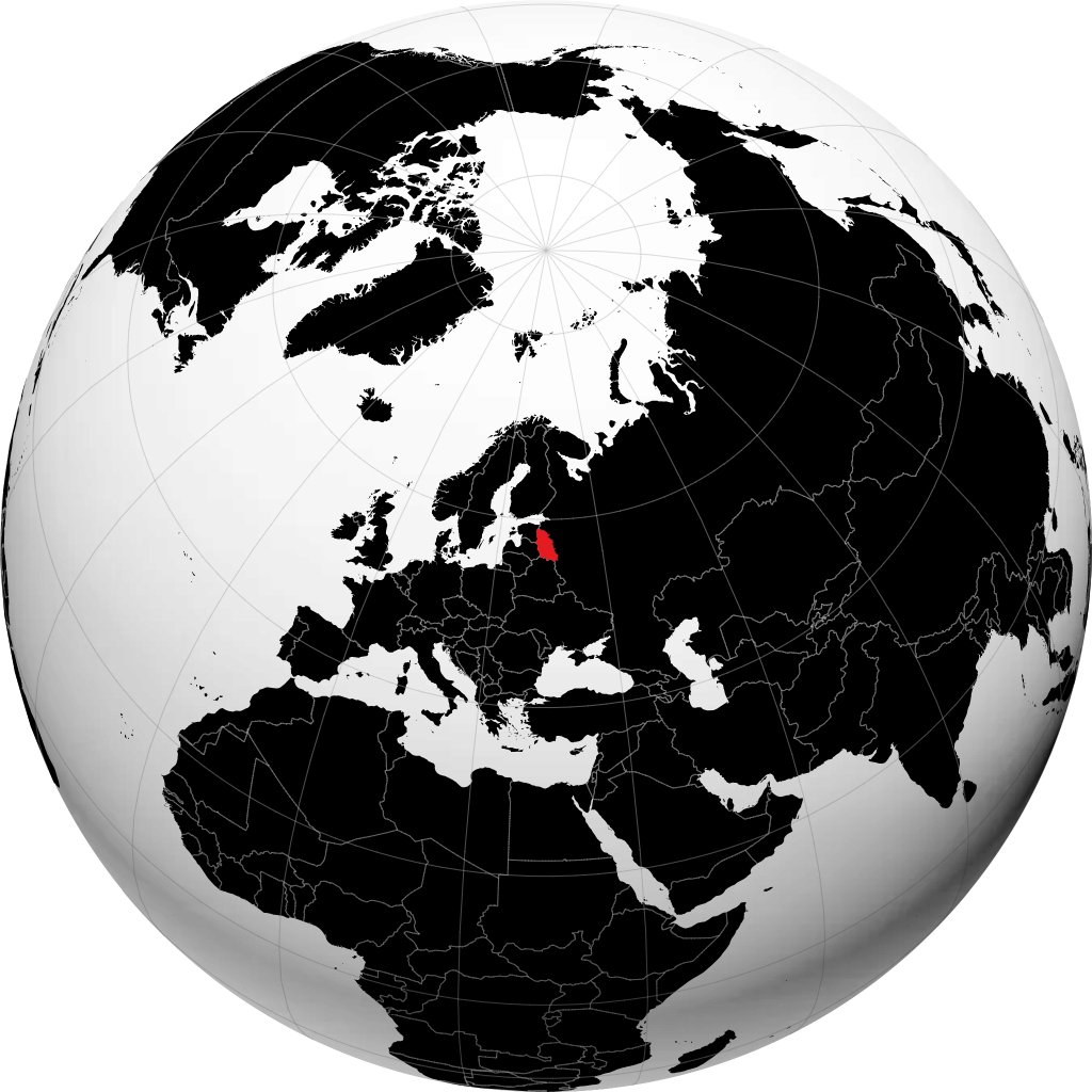 Pskov-regionen på globusen
