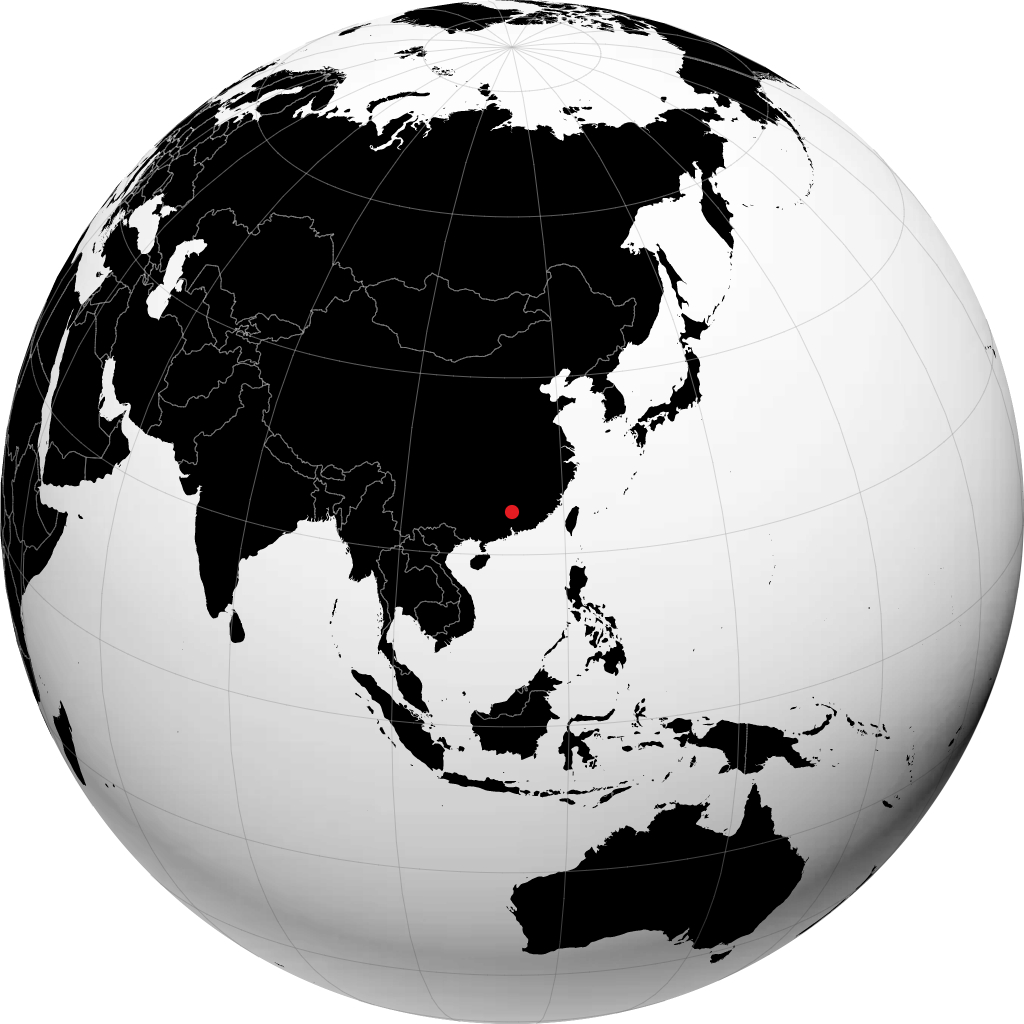 Shaoguan på globusen